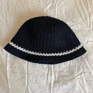 Madewell Navy Crocheted Bucket Hat
